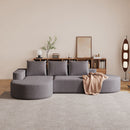Modern Curved Sofa, L-Shaped Modular Sectional Set With 3 Pillows by HouseOfZazla