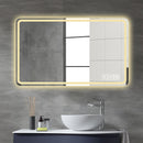 LED Bathroom Mirror Vanity Mirrors With Front Lights Wall Mounted Anti-Fog Frameless Make Up Mirror With Light Copper Free Silver Mirror Horizontal Or Vertical - Silver by HouseOfZazla