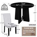 5 Piece Round Dining Table Set, Modern Dining Table And 4 Upholstered Chairs For Dining Room by HouseOfZazla