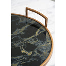 S/2 Round Decorative Tray with Abstract Marbled Design by HouseOfZazla