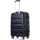 3 Piece Luggage Sets PC Lightweight & Durable Expandable Suitcase with Two Hooks, Double Spinner Wheels, TSA Lock, (21/25/29) Black