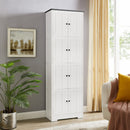Tall Storage Cabinet With 8 Doors And 4 Shelves, Wall Storage Cabinet For Living Room, Kitchen, Office, Bedroom, Bathroom by HouseOfZazla