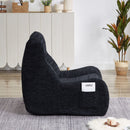 Bean Bag Chair With Armrests Oversized Comfy Beanbag Lounge Lazy Floor Sofa Accent Chair For Living Room - Black by HouseOfZazla