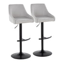 Hannah - Transitional Adjustable Barstool With Swivel With Rounded T Footrest (Set of 2) by HouseOfZazla