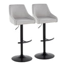 Hannah - Transitional Adjustable Barstool With Swivel With Rounded T Footrest (Set of 2) by HouseOfZazla