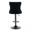 Swivel Barstools Adjusatble Seat Height, Modern Upholstered Bar Stools With Backs Comfortable Tufted For Home Pub And Kitchen Island (Set of 2)