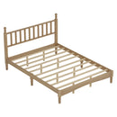 Queen Size Wood Platform Bed with Gourd Shaped Headboard