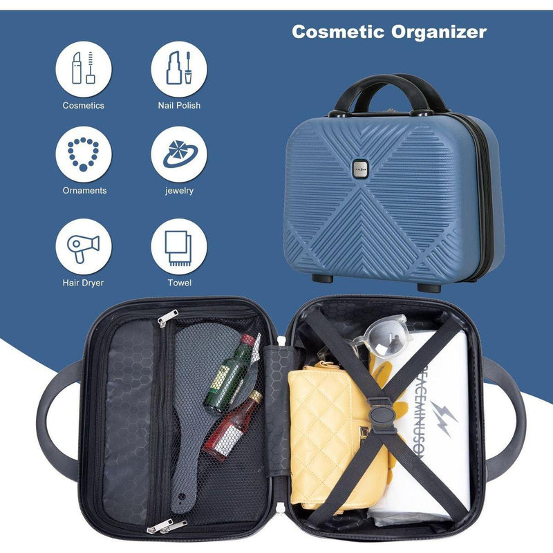 2Piece Luggage Sets ABS Lightweight Suitcase, Spinner Wheels, (20/14) BLUE