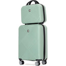 2Piece Luggage Sets ABS Lightweight Suitcase, Spinner Wheels, (20/14) OLIVE GREEN