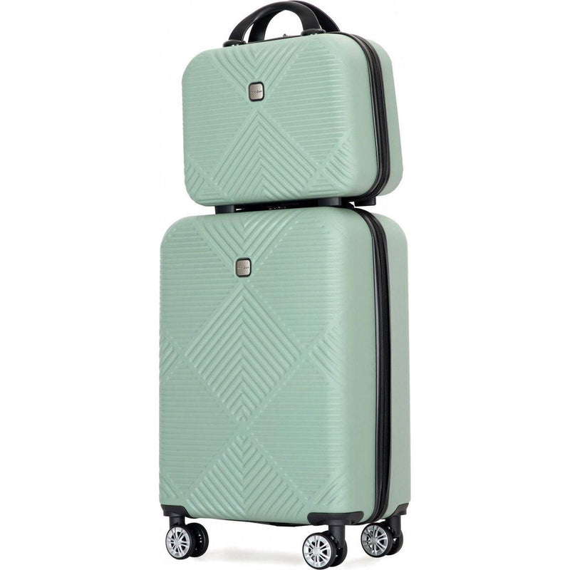 2Piece Luggage Sets ABS Lightweight Suitcase, Spinner Wheels, (20/14) OLIVE GREEN