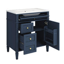Bathroom Vanity With Medicine Cabinet, Royal Mirror Cabinet, Modern Bathroom Storage Cabinet With 2 Soft Closing Doors And 4 Drawers by Unique Piece Furniture