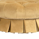 Roquefort 24.5" Round Tufted Velvet Pet Bed with Box-Pleated Skirt