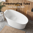 51" Solid Surface Oval Freestanding Glossy Bathtub by HouseOfZazla