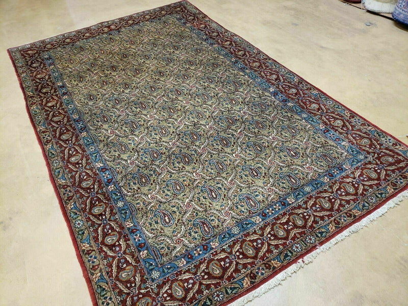4' X 7' Handmade Turkish Wool Rug Paisley Hand Knotted Flowers One Of A Kind