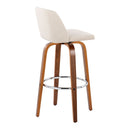 Toriano - Mid Century Modern Fixed Height, Barstool With Swivel With Round Footrest (Set of 2)