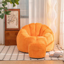 Giant Bean Bag Chair, Oversized Bean Bag Couch for Adults and Kids, Faux Fur Shell-Shaped Large Bean Bag Chair with Filler, Stuffed Big Accent Sofa Chair Floor Sofa for Gaming, Reading