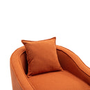 Accent Chair with Ottoman, Mid Century Modern Barrel Chair Upholstered Club Tub Round Arms Chair for Living Room