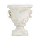 9.4x9.4x10.6' Decorative White Urn Planter with Distressed White Finish and Gold Accents by HouseOfZazla