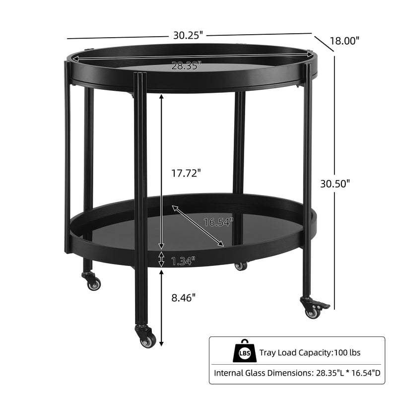 Oval Kitchen Island & Bar Cart, photo 4 of 10