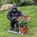 Outdoor Garden Sculpture Chimpanzee Flower Pot Planter by HouseOfZazla