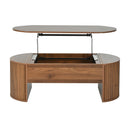 Lift Top Coffee Table With Hidden Compartment, Modern Oval Lift Tabletop For Home Living Room by HouseOfZazla
