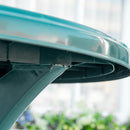 36.25" Dia Round Plastic Patio Table with Umbrella Hole, Outdoor Bistro Dining Table, for Bar, Garden, Backyard, Poolside, Yard, Green