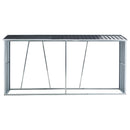 Firewood Rack, Log Holder With Roof, Log Storage, Firewood Stand For Outdoor Backyard Garden Patio Porch, Galvanized Steel - Gray by HouseOfZazla