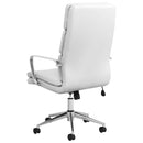 Molly - Upholstered Adjustable High Back Office Chair With Base - White by HouseOfZazla