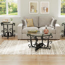 3 Piece Coffee Table Set With Tempered Glass Surface - Black by HouseOfZazla