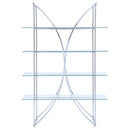 Larson 73-inch 4-shelf Glass Bookshelf Chrome