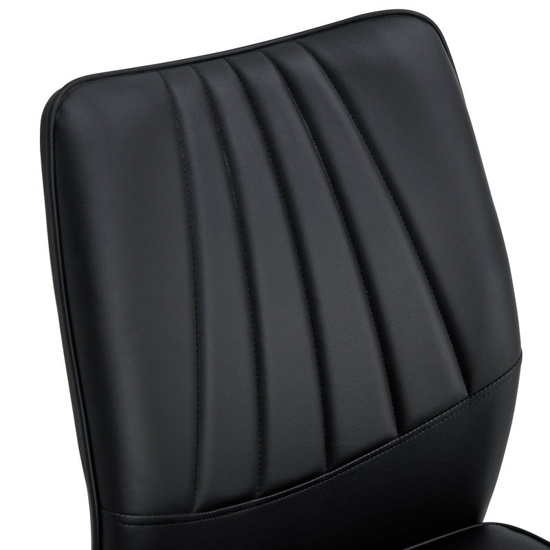 6 black dining chairs. Modern chairs from the Middle Ages. Made of PU material cushion and silver metal legs. Suitable for restaurants and living rooms