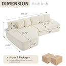 Compression Sectional Couch with Comfy Chaise