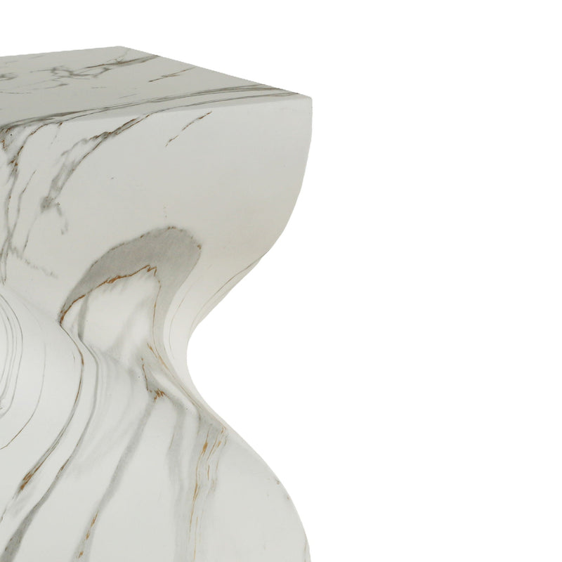 Outdoor End Table, Round Side Table For Patio And Garden - Marble, photo 7 of 7