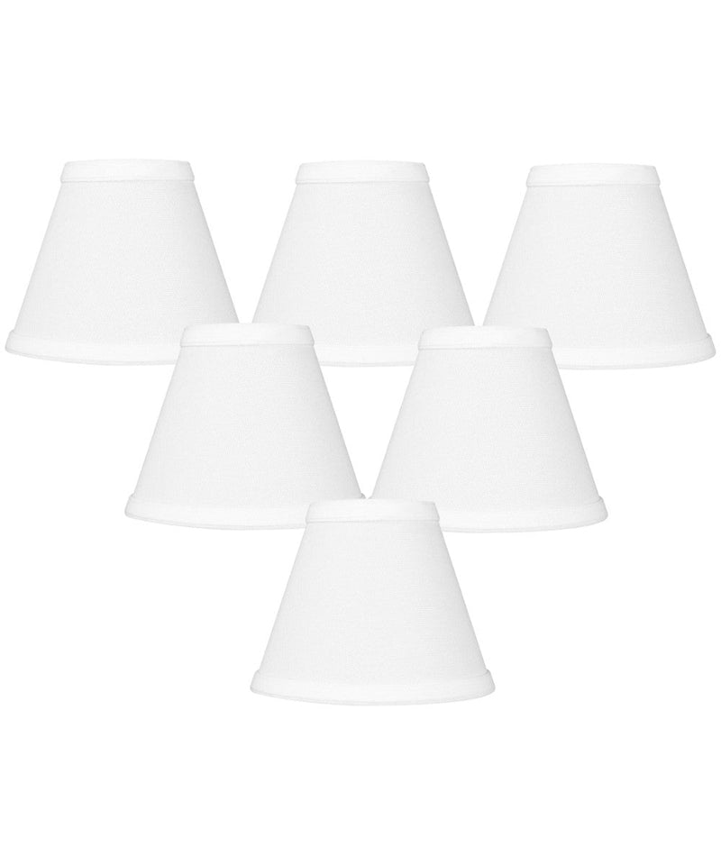 6"W x 5"H Set of 6 Chandelier White Linen Clip-On Lampshade