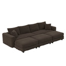 Deep Seat Convertible Sofa With Soft Pillows And Ottomans by HouseOfZazla