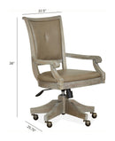 Lancaster Rustic Upholstered Swivel Chair Dove Gray