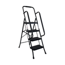 4 Step Folding Steel Ladder with Anti-Slip Pedals and Handrail by HouseOfZazla