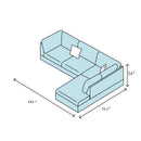 3 Pc Sectional Sofa Set Brown Faux Leather Left-Facing Chaise