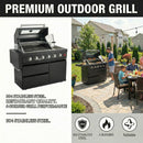 46-Inch 75300 BTU 6-Burners Deluxe Stainless Steel Gas Outdoor Kitchen Barbecue Grill by HouseOfZazla