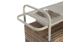 Outdoor Bar Table with Wicker Cabinet and Steel Top