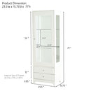 Modern Upholstered Glass Display Cabinet With Adjustable LED Light - White by Unique Piece Furniture