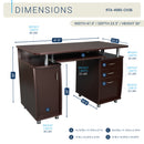 Techni Mobili Complete Workstation Computer Desk with Storage, Chocolate
