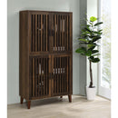 Sakai - 4 Door Tall Accent Cabinet With Slatted Doors - Brown by HouseOfZazla