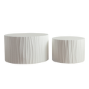 Nesting Coffee Table Set of 2 Round Wooden Tables by HouseOfZazla