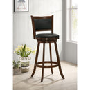 Swivel Stool With Upholstered Seat (Set of 2) - Black / Brown by HouseOfZazla