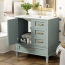 Bathroom Vanity, Modern Bathroom Cabinet With Sink Combo Set, Bathroom Storage Cabinet With A Soft Closing Door And 3 Drawers, Solid Wood Frame by HouseOfZazla