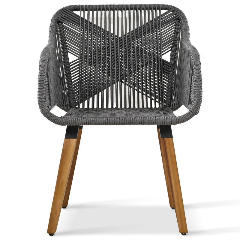 5 Pieces Patio Furniture Chair Sets, Patio Conversation Set With Wicker Cool Bar Table, Ottomans,Outdoor Furniture Bistro Sets for Porch,Backyard,Balcony,Poolside Grey