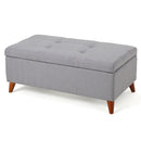 Kinetics Upholstered Storage Ottoman With Lift-Top And Button Tufted Seat - Light Gray by HouseOfZazla