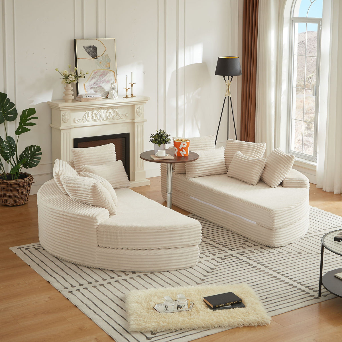 Round Oversized Sofa Bed With 5 Throw Pillows, photo 29 of 31