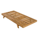 Acacia Wood Lounge Chaise Set With Headrest And Water Resistant Cushions - Beige